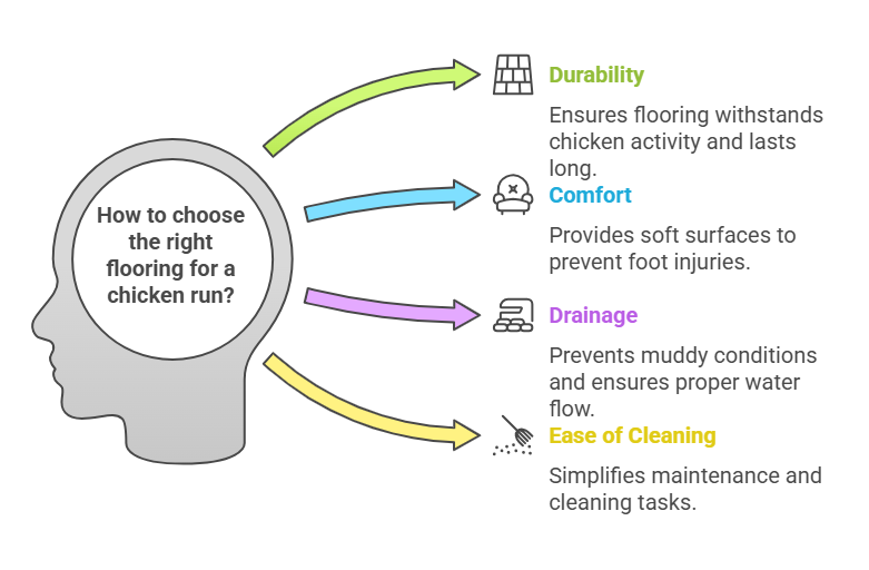 key factors to see before buying or choosing flooring for chicken run or coop