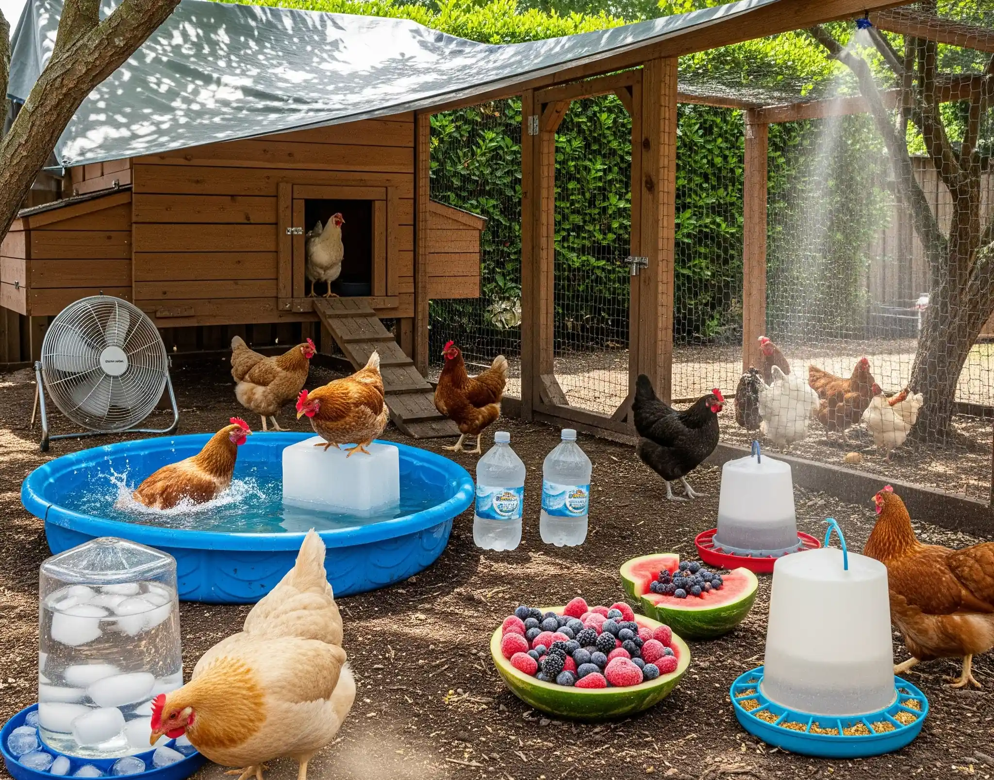 10 Ways To Keep Chickens Cool During a HeatwaveSummer