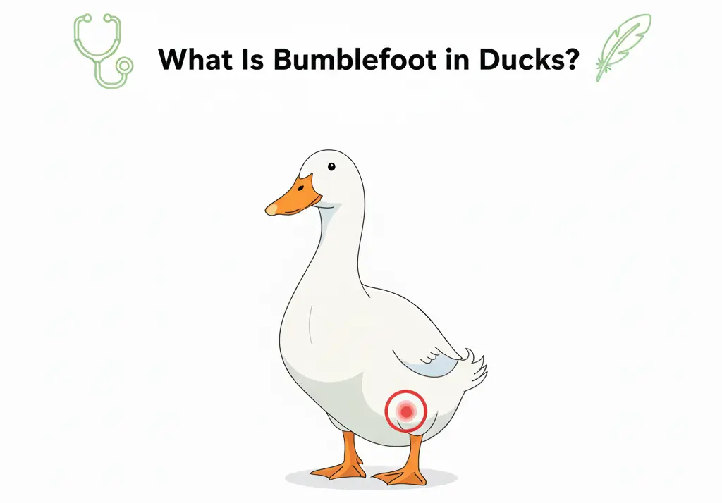Duck with bumblefoot illustration explained
