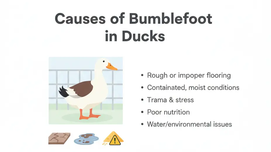 Causes of bumblefoot in ducks