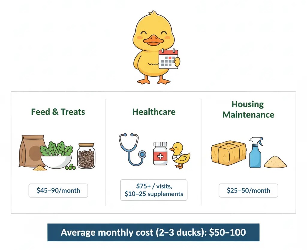 Duck care cost breakdown infographic